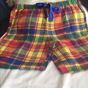 Skittle colored pajama pants.